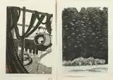 Ayonama, Figures; Still Life, Two woodblock prints