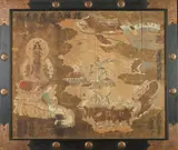 Japanese School, Buddha, Ink and color on wood panel