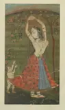 Anonymous, Dancer, Ink and color on paper