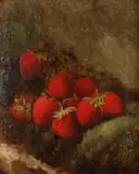 Strawberries by American School, STRAWBERRIES, oil on board, sold Nov 2013