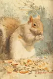 Deborah Deichler, Autumn Squirrel, Oil on paper