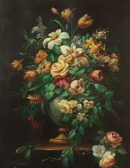 Thomas Brabazon, Floral Bouquet, Oil on canvas