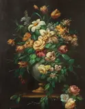 Thomas Brabazon, Floral Bouquet, Oil on canvas