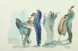 Leo Meisersdorf, Stan Kenton, Watercolor
