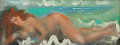 Bather by Byron Browne, Oil on board, sold Nov 2013