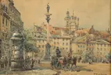 Castle Square by Wladyslaw T. Chemielinski, Watercolor, sold Nov 2013