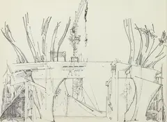 Alfred McAdams, Hirshhorn Construction I, Pen and ink