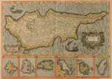 Gerardus Mercator, Cyprus, Information affixed to reverse of frame prepared by the Phildadelphia Print Shop