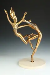 Esther Wertheimer, Couple, Gilt bronze - Height: 25 in