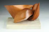 American School, Untitled, ABSTRACT FORM, carved wood on marble base - Height: 11 inch