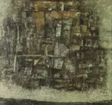 Continental School, Square Shapes, Oil on canvas