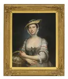Arthur Pond, Untitled, holding a basket of eggs oil on canvas 76 x 63cm Provenance: Hendon Hall