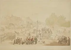 Untitled by Thomas Rowlandson, pen and ink and watercolour 31 x 43cm, sold Apr 2023