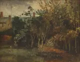 Thomas Churchyard, Untitled, Thomas Churchyard (1798-1865) Study of a garden oil on board 14.5 x 18cm