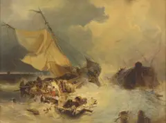 Untitled by Eugène Isabey, 1803-1886) The rescue oil on canvas 67 x 89cm, sold Apr 2023