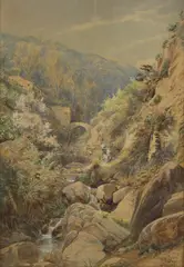 Charles Jones Way, Untitled, watercolour heightened with white 49 x 33cm