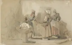 Untitled by Frederick Goodall, pen and ink and watercolour 9.5 x 12cm and 9.5 x 15cm (2), sold Apr 2023