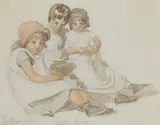 Joshua Cristall, Untitled, pencil and watercolour heightened with white 16.5 x 21cm