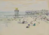 Untitled by James Abbott McNeill Whistler, watercolour heightened with white 27 x 38cm, sold Apr 2023