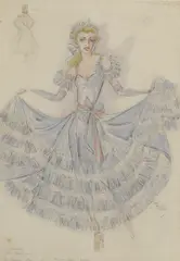 William Henry Mathews, Untitled, pen and ink and watercolour 37 x 25.5cm