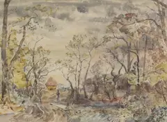 Thomas Hennell, Untitled, pen and ink and watercolour 35 x 47cm Provenance: Elizabeth Hennell