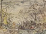 Thomas Hennell, Untitled, pen and ink and watercolour 35 x 47cm Provenance: Elizabeth Hennell