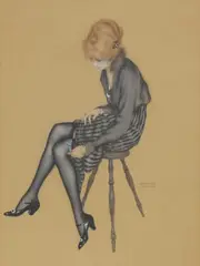 Raphael Kirchner, Untitled, pencil and bodycolour 47.5 x 35cm