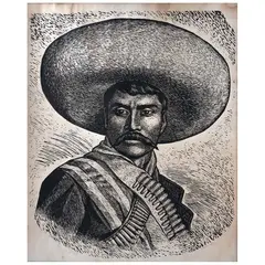 Emiliano Zapata by Leopoldo Méndez, Xilografía sin número de tiraje, offered Oct 2021