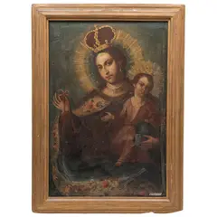 Virgen del Carmen, MÉXICO, PRINCIPIOS DEL SIGLO XIX, Óleo sobre tela