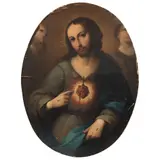 Sagrado Corazón de Jesús, MÉXICO, SIGLO XIX, Óleo sobre tela