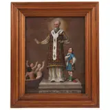 San Nicolás de Bari, MÉXICO, SIGLO XIX, Óleo sobre tela
