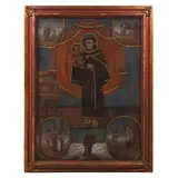 Vida de San Antonio de Padua, MÉXICO, SIGLO XVIII, Óleo sobre tela