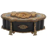 Caja Chocolatera, ESTILO NAPOLEÓN III, Madera con aplicaciones de madreperla y detalles de bronce dorado
