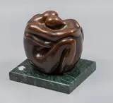 Firmado del Moral, Untitled, Escultura en bronce con base de mármol verde