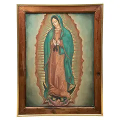 Virgen de Guadalupe by Firma Sin Identificar, Técnica mixta sobre tela, offered Oct 2021