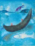 Le Dauphin mort et les trois Cents écus (Aus: Daphnis et Chloé) by Marc Chagall, 1961, Farblithografie auf Velin, sold Sep 2021