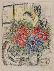 La Chevauchée by Marc Chagall, 1970, Lithographie en couleurs sur vélin d'Arches, sold Jun 2021
