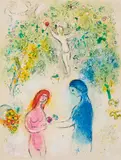 Daphnis et Chloé. Frontispiz by Marc Chagall, 1961, Farblithografie auf Velin, sold Sep 2021