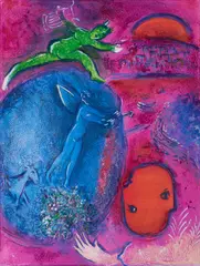 Marc Chagall, Songe de Lamon et de Dryas (Aus: Daphnis et Chloé), 1961, Farblithografie auf Velin