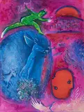 Songe de Lamon et de Dryas (Aus: Daphnis et Chloé) by Marc Chagall, 1961, Farblithografie auf Velin, sold Sep 2021