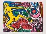 A. R. Penck, Ohne Titel, Farblithografie auf Velin