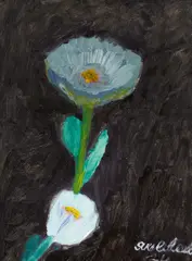 Vladimir Igor'evič Jakovlev, Ohne Titel (Weiße Blumen), 1974, Öl auf Leinwand