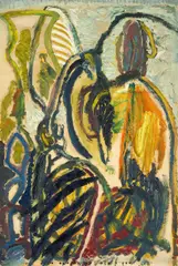 Jürgen Böttcher, "Fittiche", 1988, Öl auf Leinwand