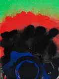 Otto Piene, Black Hawaii, 1974, Farbserigrafie auf leichtem Karton