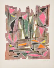 Gustave Singier, Ohne Titel, 1956, Farblithografie auf Bütten