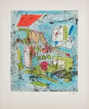 Roberto Matta, Il se delivre, 1974, Farbradierung auf Velin