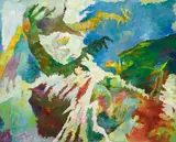 Bernard Schultze, "eine Landschaft rollt sich zusammen und zerbricht"