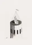 David Hockney, The Princess in Her Tower. Aus: Illustrations for Six Fairy Tales from the Brothers Grimm, 1969, Aquatinta auf DH PP (Wasserzeichen)