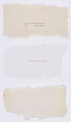 Konvolut von 3 Multiples by Joel Fisher, 1970er Jahre, Jeweils Bütten mit Wasserzeichen, davon 2 Blätter typografisch bedruckt. Verschiedene Maße. Max. 11 x 23cm, sold May 2021