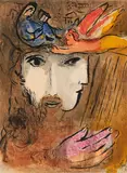 David und Bathseba (Aus: Die Bibel) by Marc Chagall, 1956, Farblithografie auf Velin, sold Sep 2021